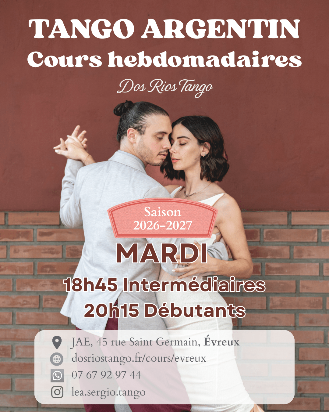Cours Tango Argentin Dieppe